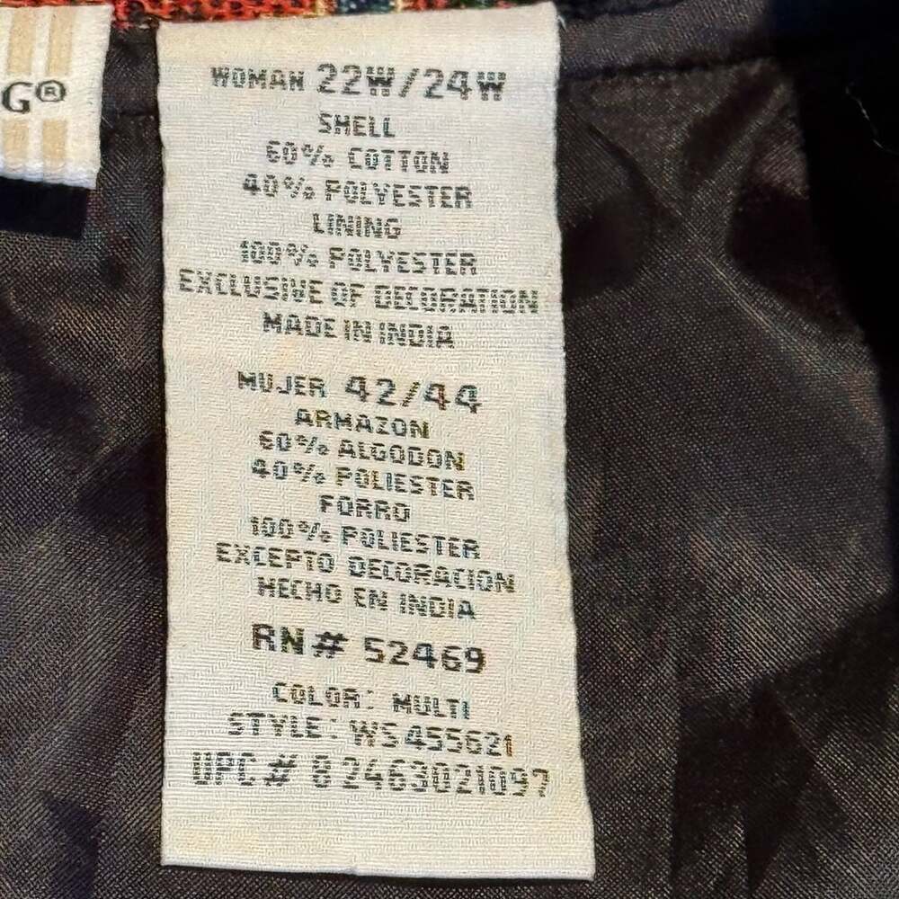 White Stag Plus Tapestry Jacket 22W/24W Beaded Boho Western Country - Picture 5 of 12